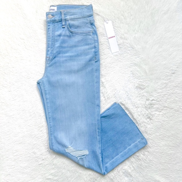 HUDSON Noa Midrise Straight Leg Crop Suri Light Wash Rayon Stretch Jeans - Picture 9 of 11